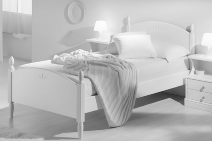 Letto Singolo con Letto Estraibile L.202 P.88 H.88cm colore bianco