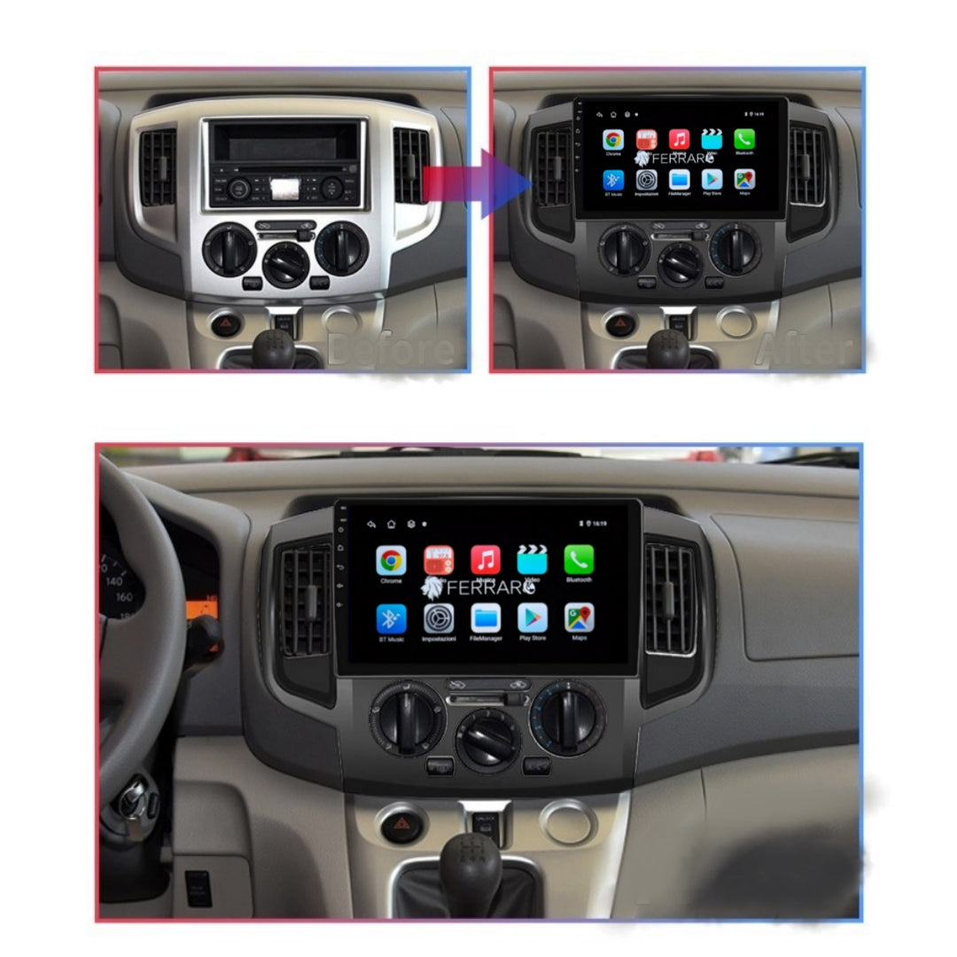 Autoradio per Nissan Evalia NV200 9" (2011-2022) Android, Bluetooth, CarPlay, Android Auto, 2GB/4GB/6GB/8GB Ram