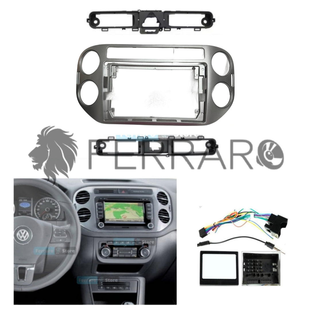 Kit Montaggio Autoradio 9"Pollici Volkswagen Tiguan (2006-2016) Mascherina, Cablaggio Autoradio Android