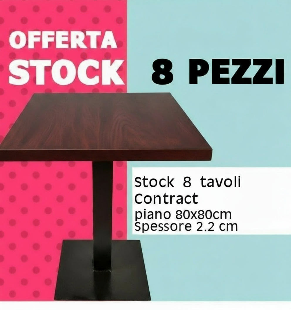 Square indoor melanin restaurant table 80x80x2.2