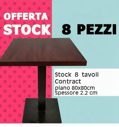 Square indoor melanin restaurant table 80x80x2.2