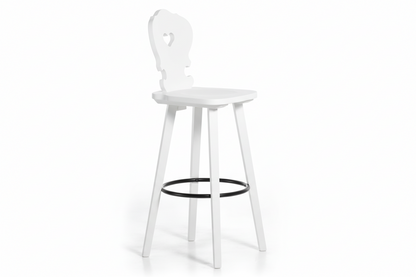 Sgabello Tirolese con Cuore Vienna SG colore bianco - Altezza 76 cm