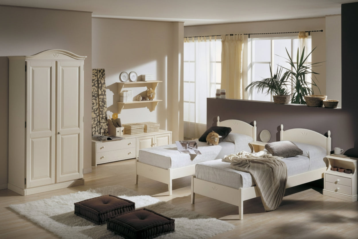 Letto Singolo in Legno di Pino Stile Montagna - Novara