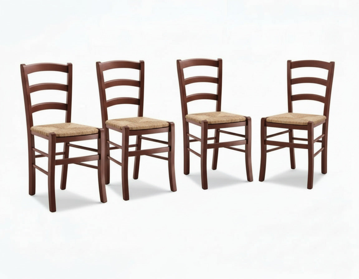 Tavolo Arte Povera 120x80 2 all. 40 e 6 Sedie Sedile Paglia