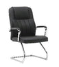 Padded Faux Leather Office Waiting Room Armchair. Chromed Steel Frame and Faux Leather Upholstery. Ergonomic Backrest