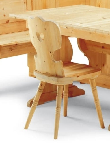 Giropanca angolare in legno di pino tinta noce