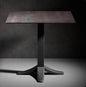 Square HPL Rust Table with Central Cast Iron Base