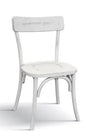 Vintage distressed white Thonet chairs in timeless style wood