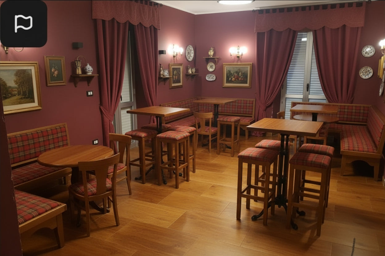 Angolo Panca 153x153 per Arredo Pub Paninoteca Roma Bergamo Pavia Grosseto Aosta Biella Torino