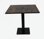Set of 4 tables 80x80x2.5 burnt walnut set of 4 tables 70x80x2.5 with black or anthracite black iron base