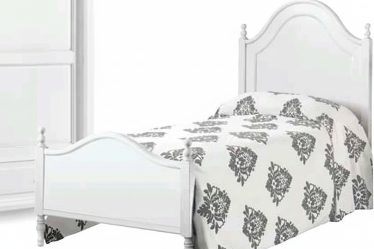 Einzelbett ARTE POVERA mattweiß lackiert B.100 T.212 H.135