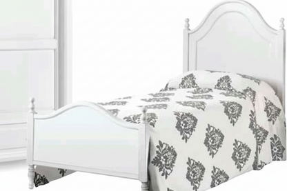 Einzelbett ARTE POVERA mattweiß lackiert B.100 T.212 H.135