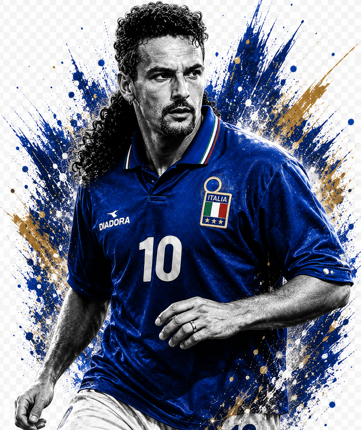 Roberto Baggio – T-Shirt Calcio Icone da Stadio | GALESPORT