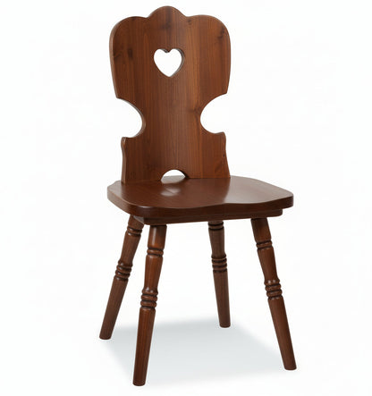 Sedia Tirolese in Pino con Cuore - Gambe Tornite