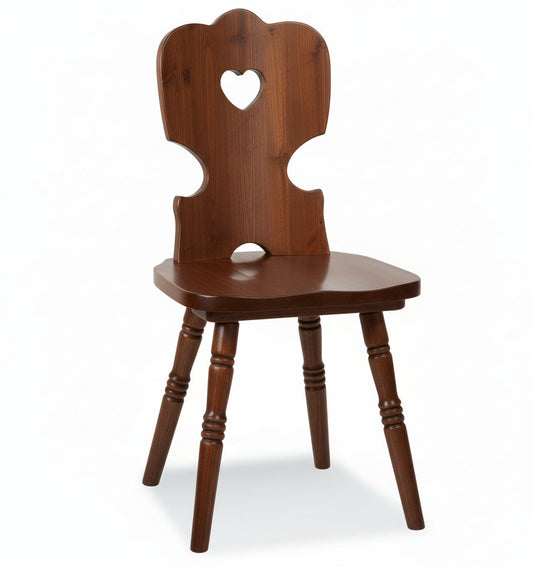 Sedia Tirolese in Pino con Cuore - Gambe Tornite