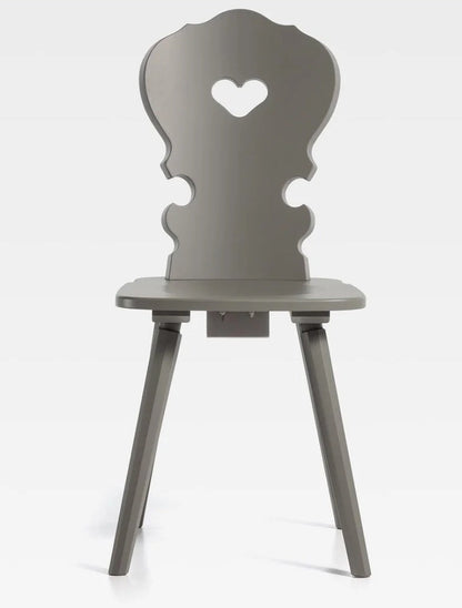 Sedia tirolese con cuore in abete bianca, verde, blu VIENNA , stile Chalet montagna