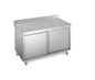 Stainless Steel Cabinet Table with Sliding Doors and Upstand