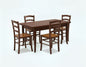 Arte Povera Extendable Table with 4 Wooden Seat Chairs - Walnut Finish