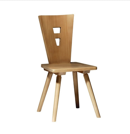 Sedia Tirolese in Legno abete Massello  finitura grezzo per Contract Hospitality