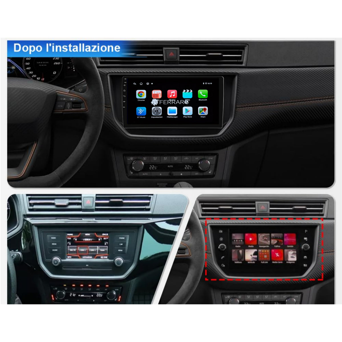 Autoradio per Seat Ibiza, Arona 9" (2021-2025) Android, Bluetooth, CarPlay, Android Auto, 2GB/4GB/6GB/8GB Ram