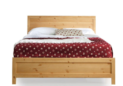 Einzelbett mit 120x190 cm aus massivem Kiefernholz