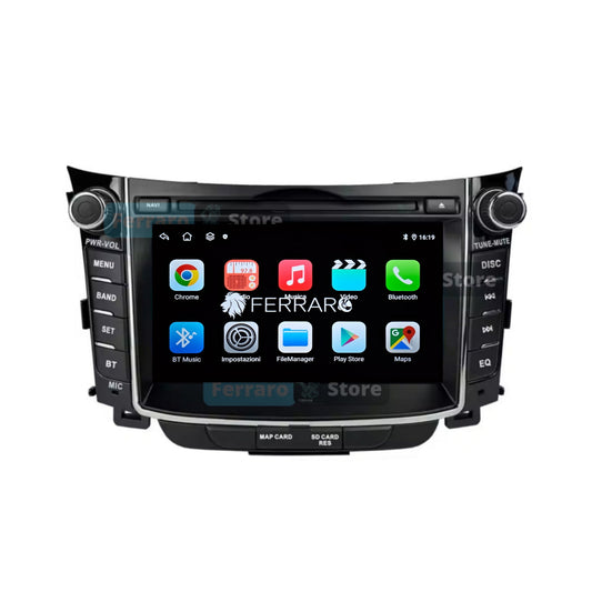 (BOOK) Car radio for Hyundai i30 7" (2012-2017) Android, Bluetooth, CarPlay, Android Auto, 4GB/8GB RAM