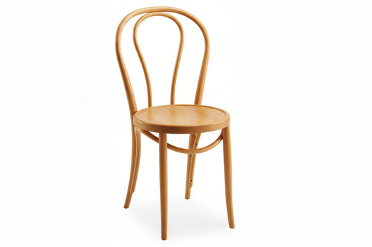 Sedia Thonet in Faggio Massello Curvato a Vapore tinta naturale fondino legno