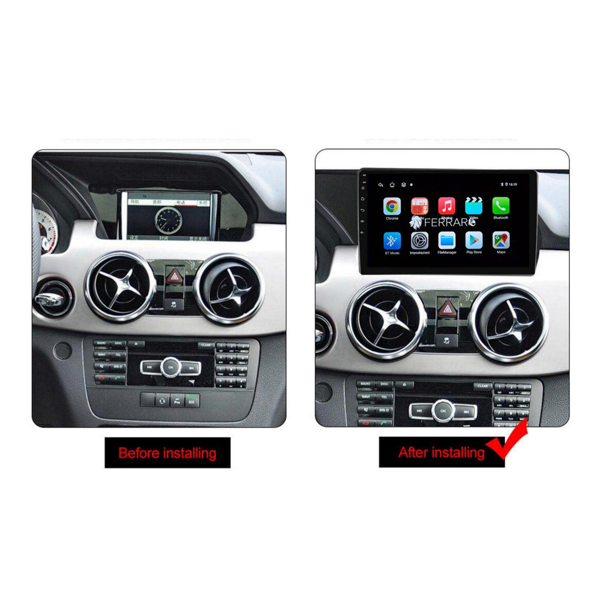 Autoradio per Mercedes GLK, X204, NTG 4.5, 9" (2008-2015) Android, Bluetooth, CarPlay, Android Auto, 2GB/4GB/6GB/8GB Ram