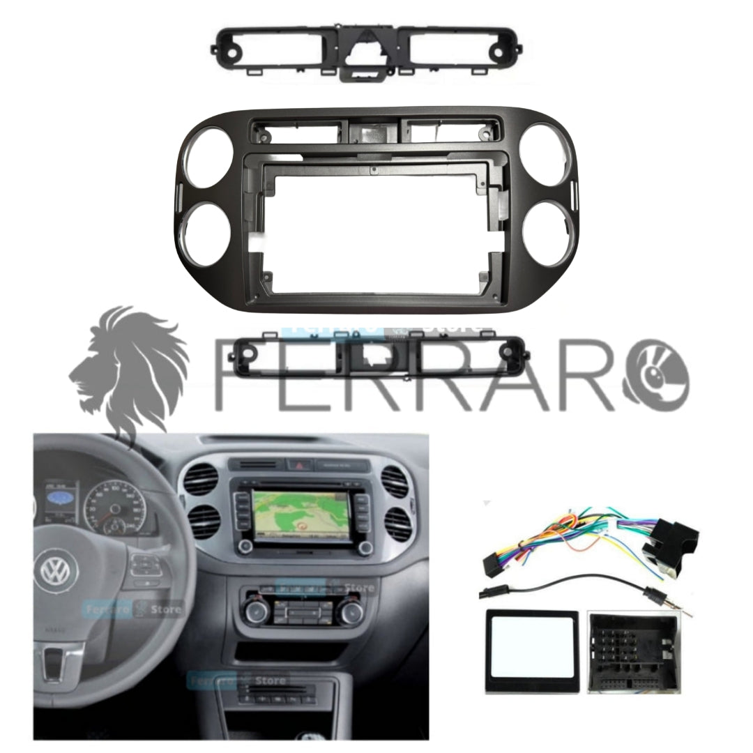 Kit Montaggio Autoradio 9"Pollici Volkswagen Tiguan (2006-2016) Mascherina, Cablaggio Autoradio Android