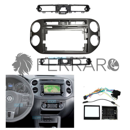 Kit Montaggio Autoradio 9"Pollici Volkswagen Tiguan (2006-2016) Mascherina, Cablaggio Autoradio Android