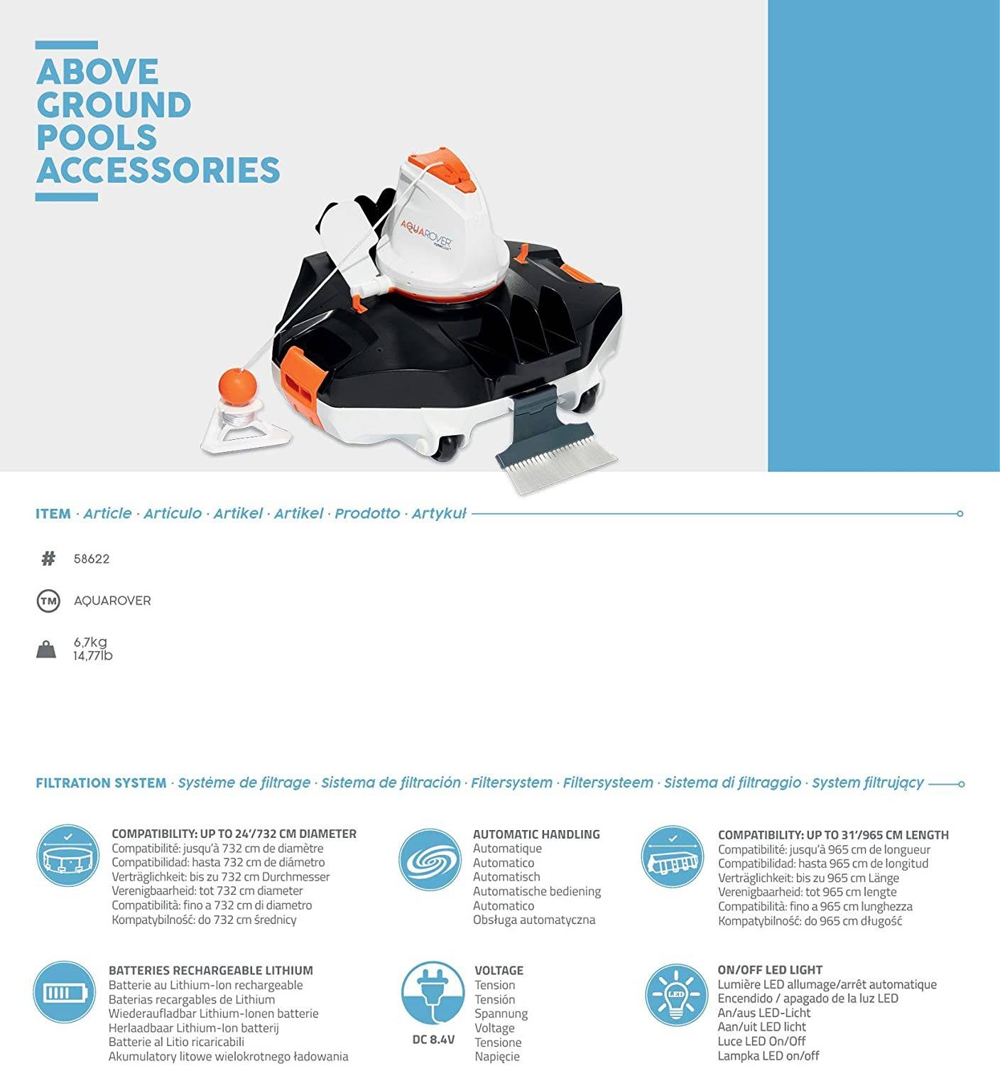 ROBOT 58622  Acquarover Bestway automatico