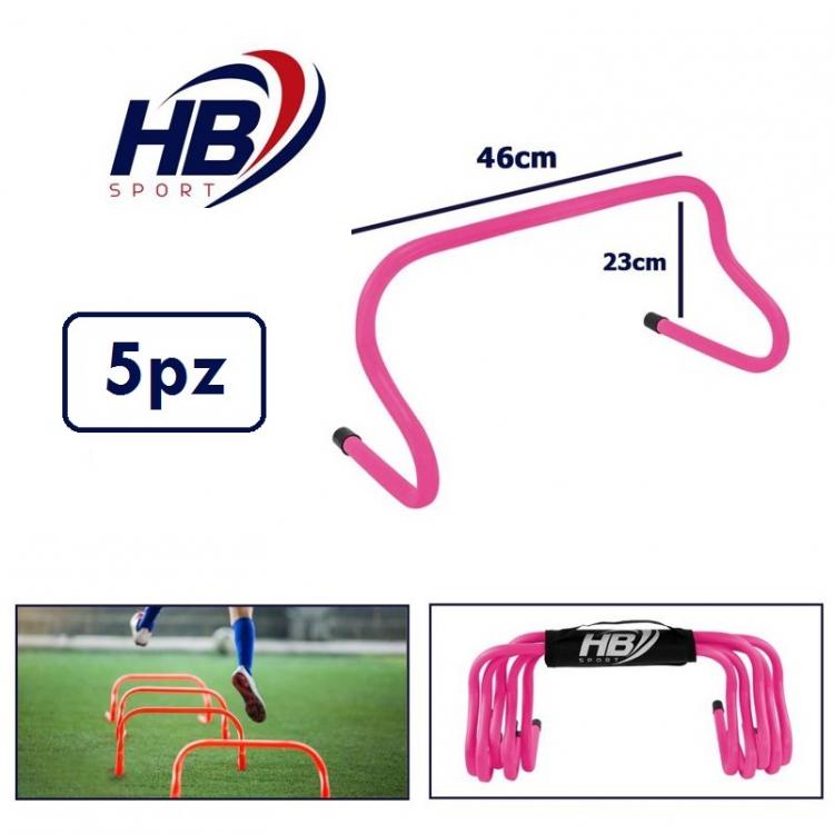 Set 5 Hürden Sport Training Fußball Geschwindigkeit Agilität Koordination Rosa 23cm