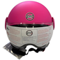 Jet Helmet Sirio Matt Motorcycle Scooter ECE Approved Removable Visor (Pink Size L)