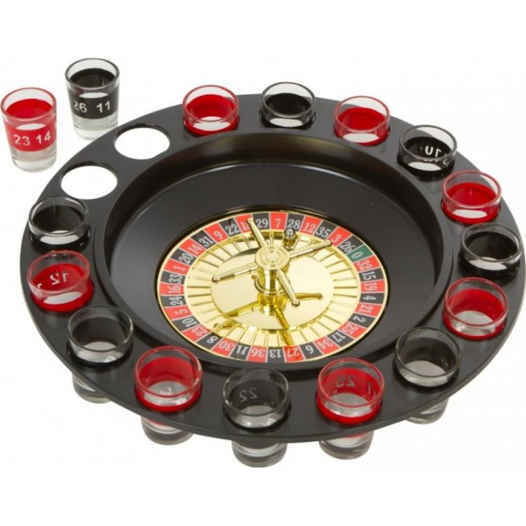 Alkohol Roulette mit 16 Schnapsgläsern Brettspiel Trinkspiel Party Geschenk
