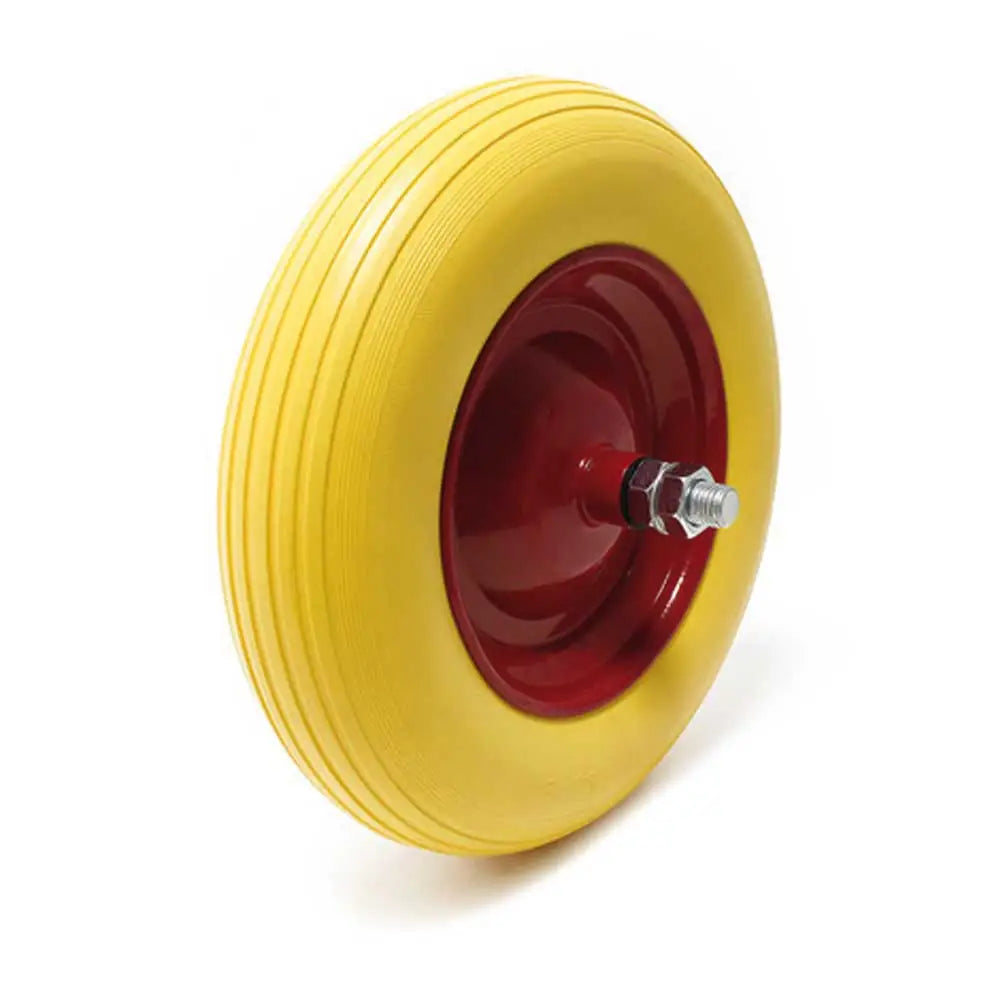 Pannensicheres PU-Schubkarrenrad | Durchmesser 35cm, Nabe 150mm, Achse 12x210mm