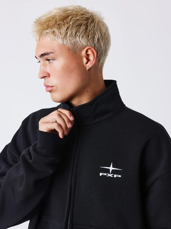 PXP Felpa uomo con zip e collo alto Essentials 2633209 BK nera