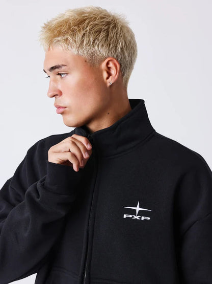PXP Felpa uomo con zip e collo alto Essentials 2633209 BK nera