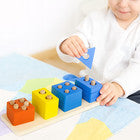 GIOCO EDUCATIVO IN LEGNO FORME GEOMETRICHE COLORATE MONTESSORI BAMBINI 52296A