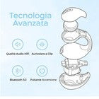 CUFFIE AURICOLARI BLUETOOTH 5.3 TWS ORECCHINO  CLIP CONDUZIONE OSSEA SMATPHONE