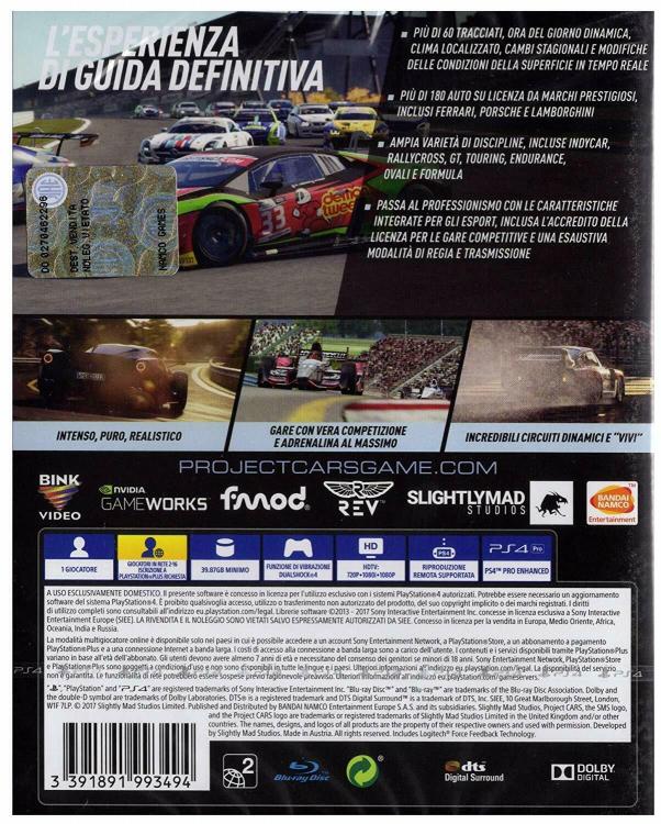 Project Cars 2 Ps4 Gioco Italiano Playstation 4 Gt Nuovo Sigillato Copertina Ita