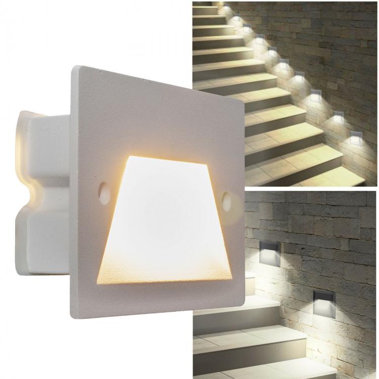 Faretto Segnapassi Ip65 Led 3W Incasso Scatola 503 X Scale Giardino 3000K/Grigio