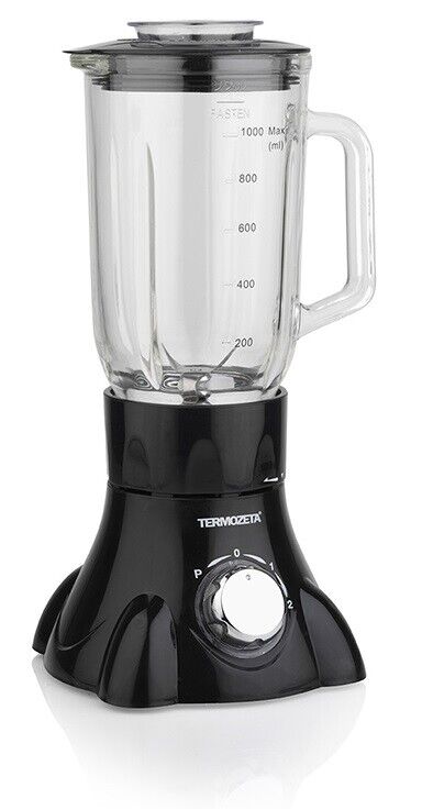 Thermozater Glas Mixer Schwarz Glaskanne 1L 1 Liter 400 W - 2 Geschwindigkeiten