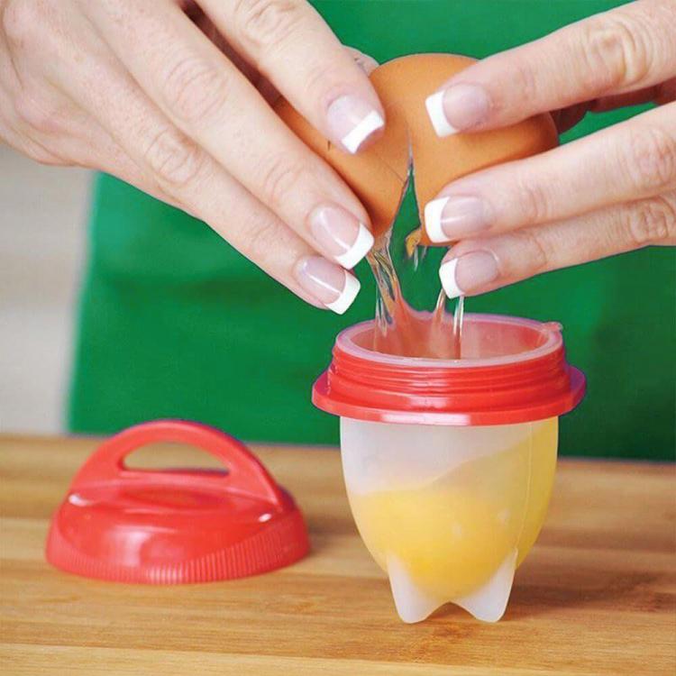 Eierkocher für 6 geschälte Eier, Eierkocher aus Silikon, hartgekochte Eier, Omelett, Egg Bol