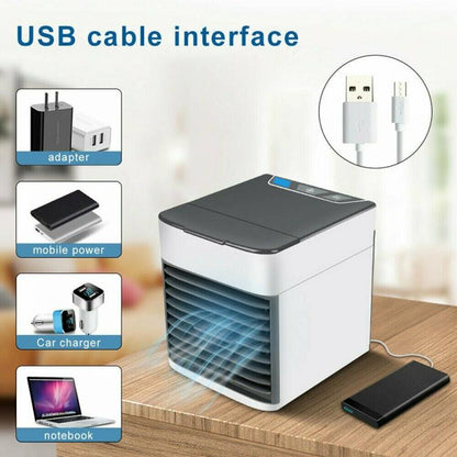 Mini-Klimaanlage, tragbarer Tischventilator, Wasserkühler mit Eis