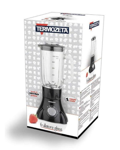 Thermozater Glas Mixer Schwarz Glaskanne 1L 1 Liter 400 W - 2 Geschwindigkeiten