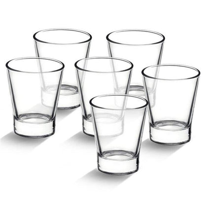 Damasco 6 Bicchieri Tazzine Per Caffè Espresso Vetro Trasparente Shot Cicchetti
