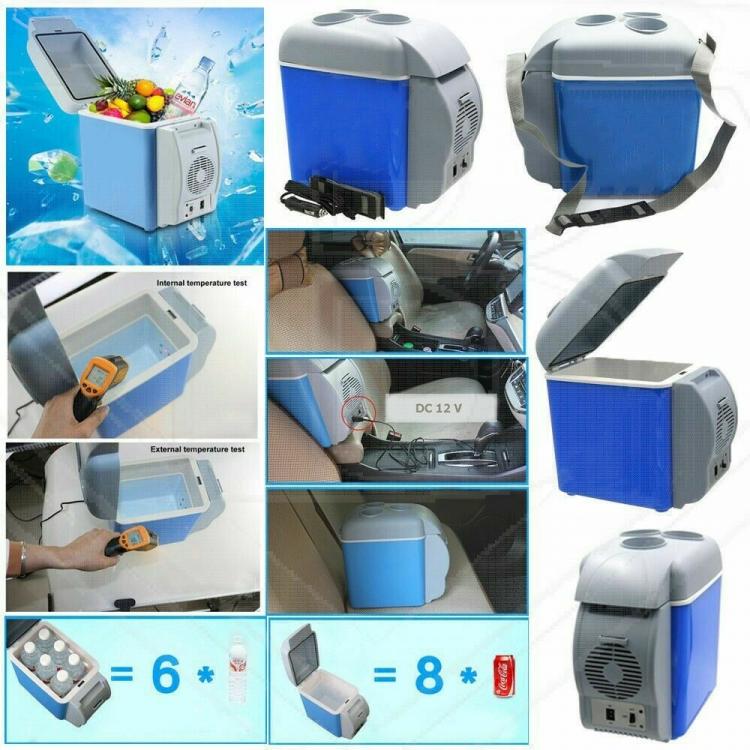 Frigo Portatile 7,5 Litri 12V Scaldavivande Mini Frigorifero Auto Barca Camper