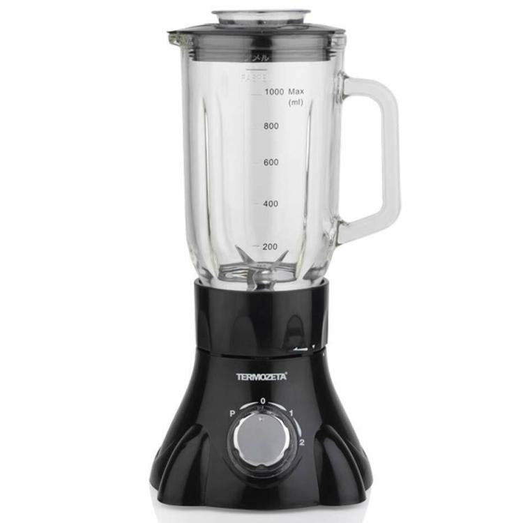 Thermozater Glas Mixer Schwarz Glaskanne 1L 1 Liter 400 W - 2 Geschwindigkeiten