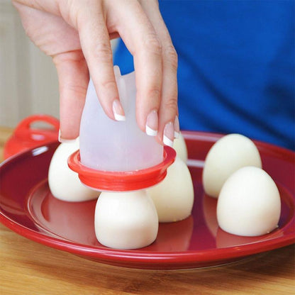 Eierkocher für 6 geschälte Eier, Eierkocher aus Silikon, hartgekochte Eier, Omelett, Egg Bol