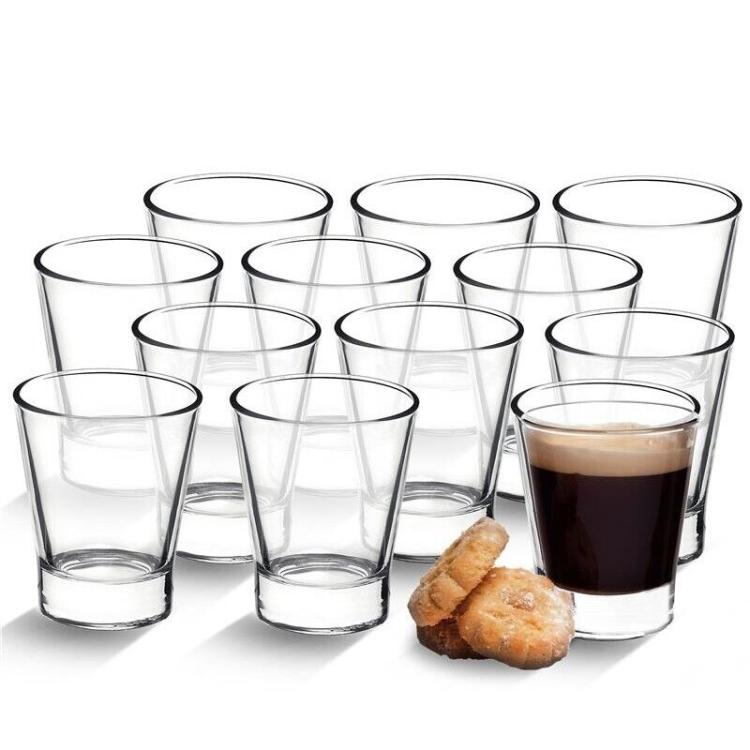 Damasco 12 Kaffeetassen Espressotassen Transparentes Glas Schnapsgläser Gläser